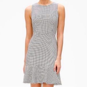 Checkered Flounce Hem Sheath Dress